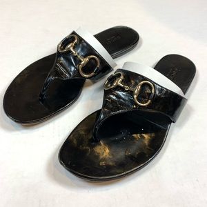 Gucci Patent Leather Resort Thong Sandals 9.5 B